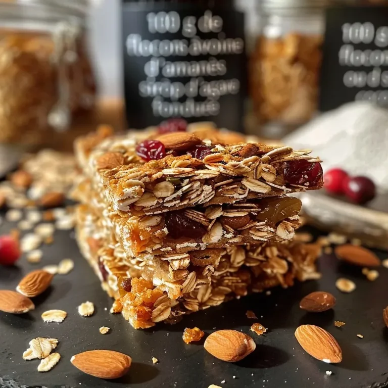 Des barres de céréales aux pois chiches pour des encas gourmands et sains Homemade chickpea granola bars with oats and almonds.