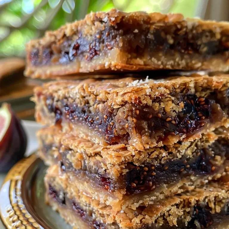Close-up side view of gluten-free healthy fig bars, showcasing their texture and ingredients.