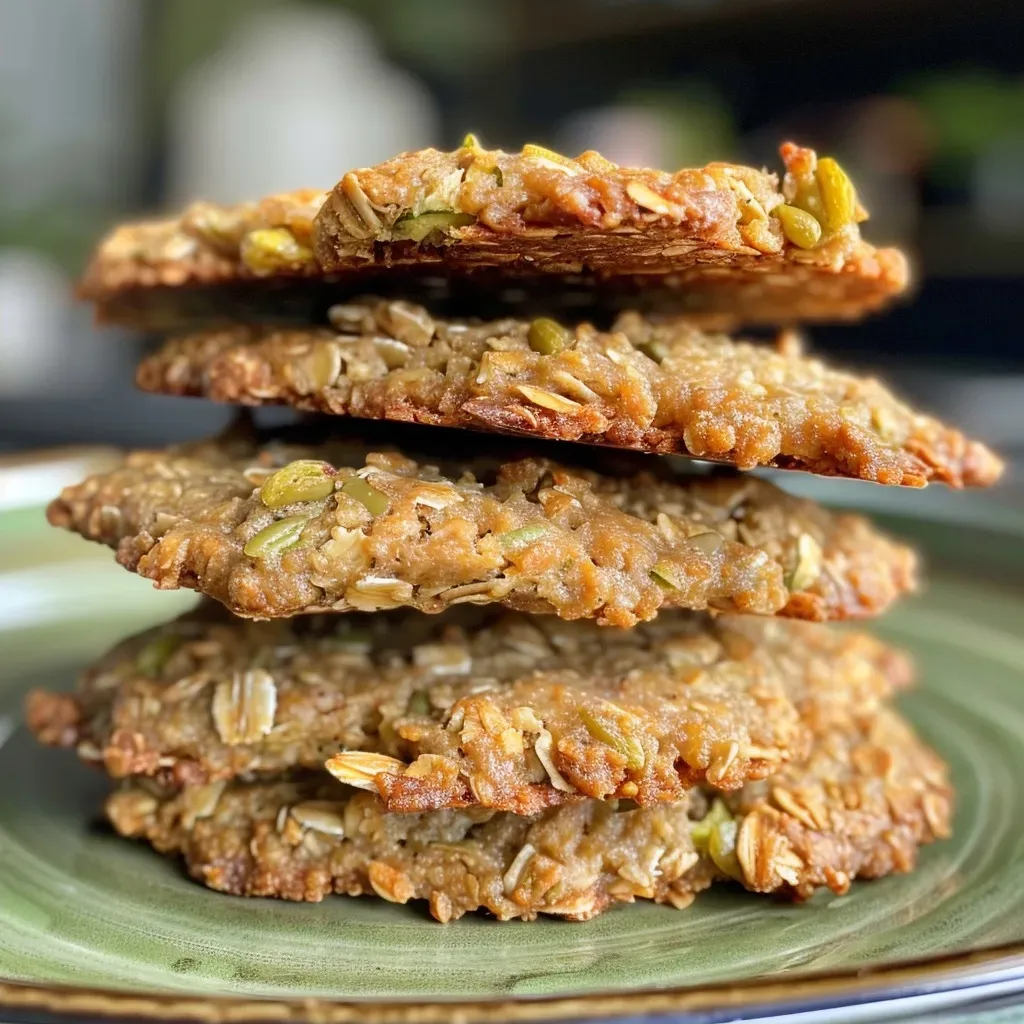Side view of freshly baked courgette cookies, showcasing their chewy texture and ingredients.