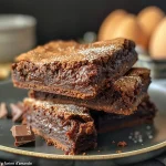 Close-up of protein brownies made with almond flour, showcasing a rich chocolate texture.