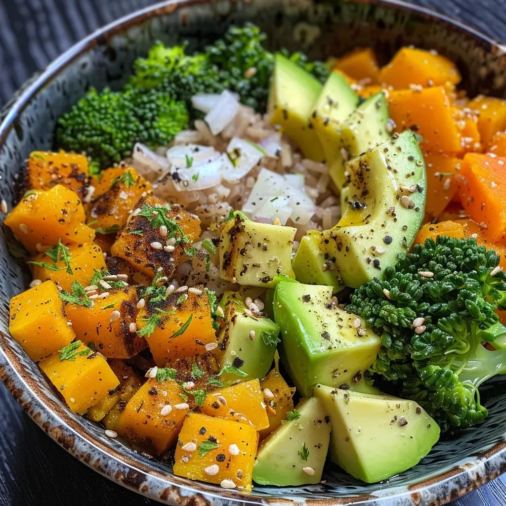 A vibrant Buddha bowl with kale, shredded cabbage, chickpeas, and a drizzle of tahini sauce.