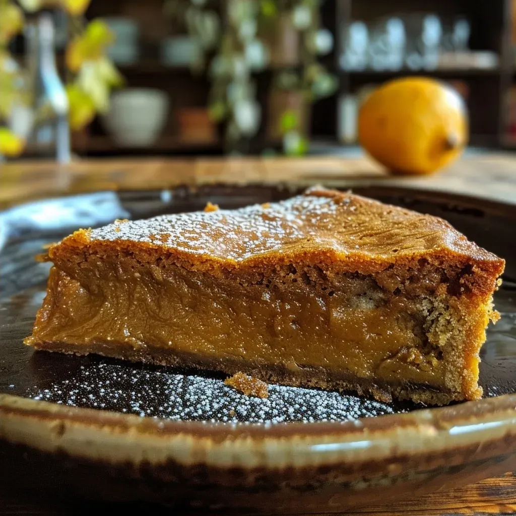 Detailed image of a slice of cake à la courge showcasing its soft, spiced interior.
