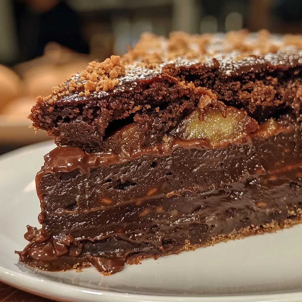 Close-up side view of a healthy cake made without sugar, featuring a moist texture.