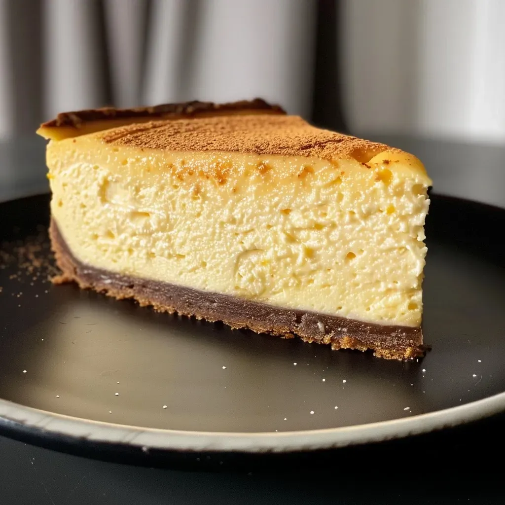 Close-up view of a creamy pumpkin cheesecake with a golden crust.