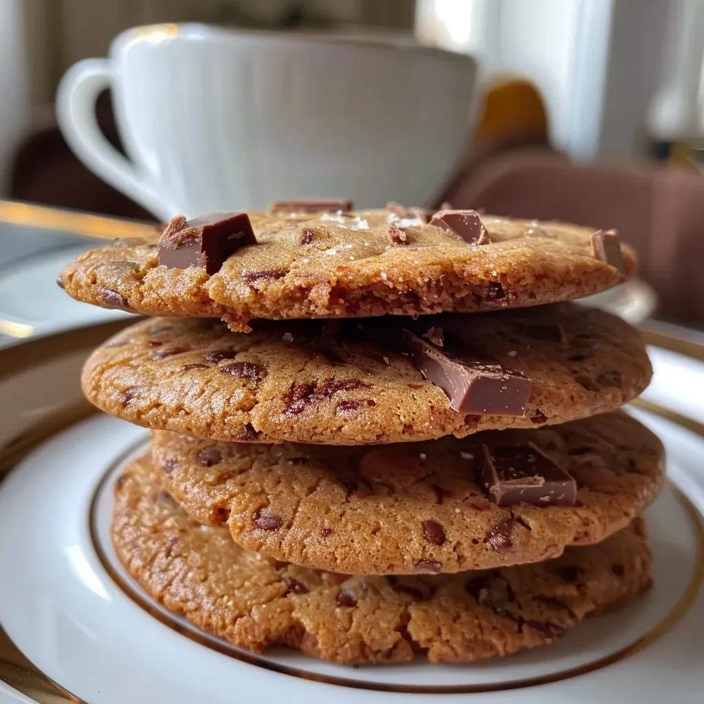 Side angle of freshly baked cookies, showcasing their light and moelleux texture.