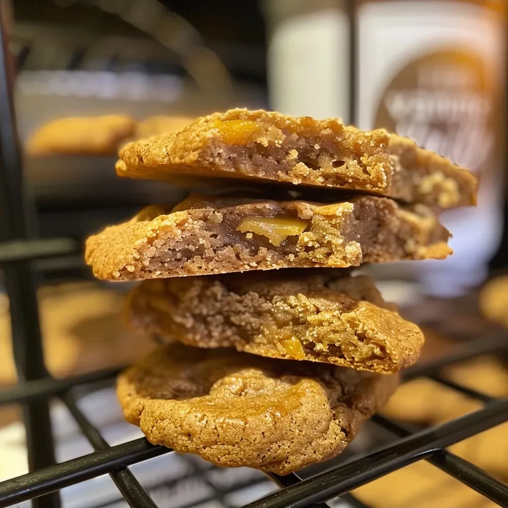 Juicy, golden-brown cookies with visible cranberries and oats.