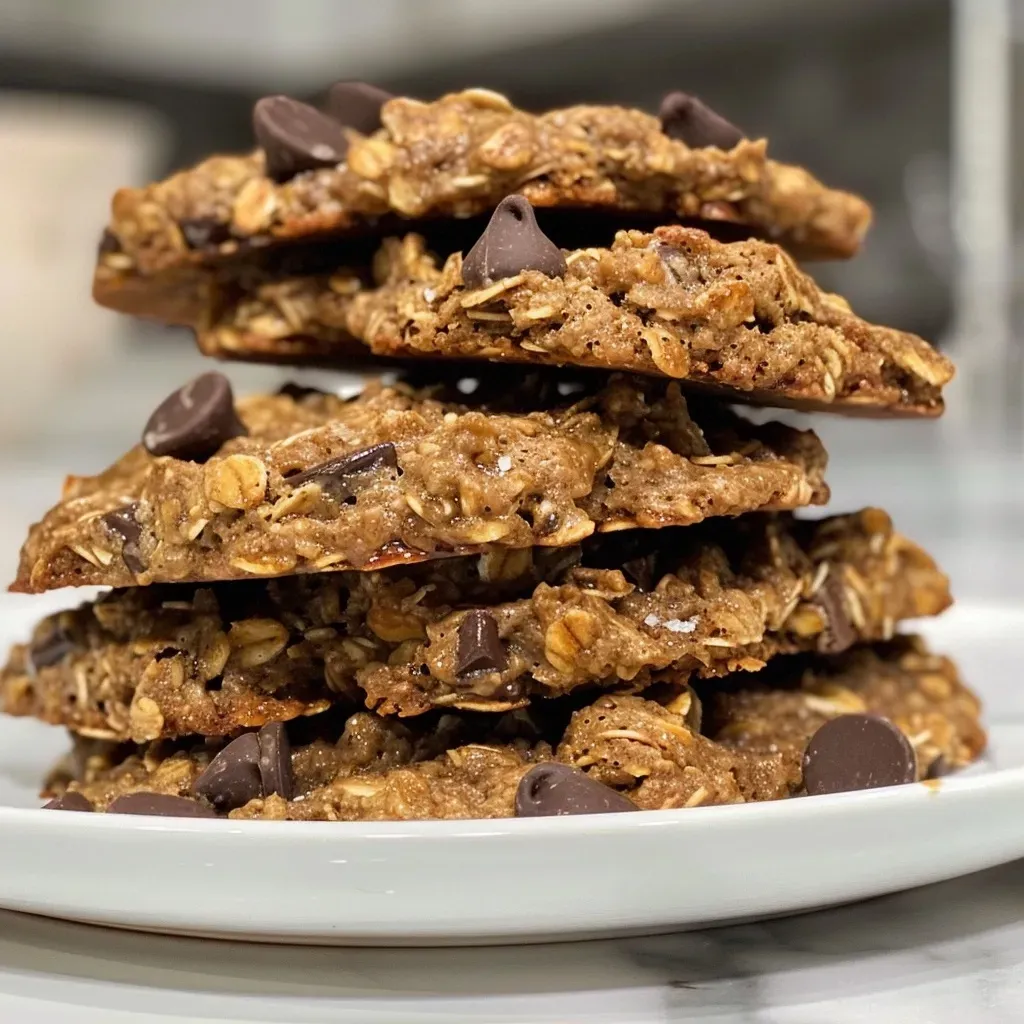 Juicy and delicious chocolate chip cookies filled with green kale, shown from the side.
