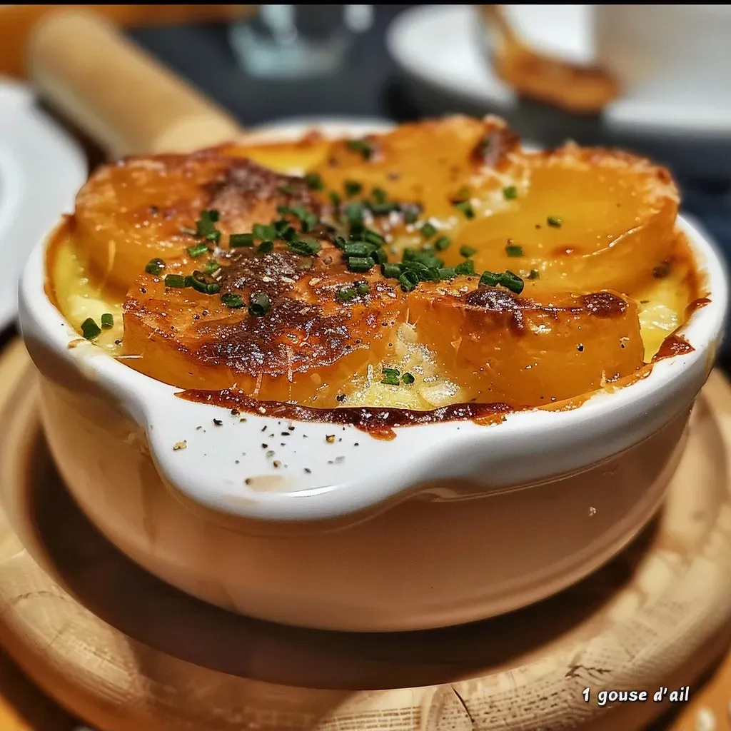 A close-up view of creamy Crème de panais in a bowl, showcasing its smooth texture.