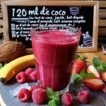 Close-up of a vibrant red beet smoothie in a clear glass with a straw.
