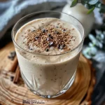 ['Close-up of a creamy cauliflower smoothie in a clear glass, with a vibrant color.', 'Side view of a delicious smoothie made with cauliflower, almond milk, and peanut butter.', 'Smoothie topped with ingredients, showcasing a rich texture and inviting appearance.', 'Creamy smoothie in a glass, highlighting the unique ingredients like cauliflower and honey.']
