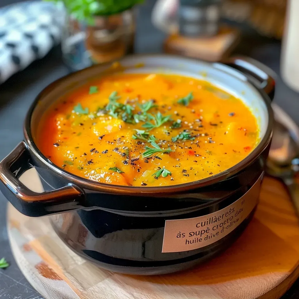Close-up of creamy pumpkin soup garnished with roasted hazelnuts.