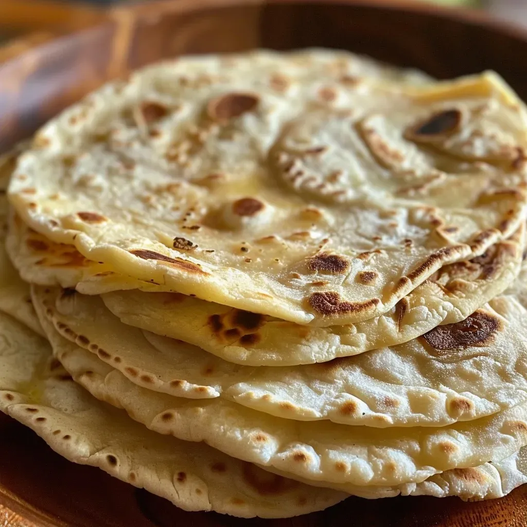 Close-up view of low-calorie tortillas on a wooden surface.