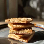 Close-up of gluten-free almond biscuits with a crispy edge and soft center.