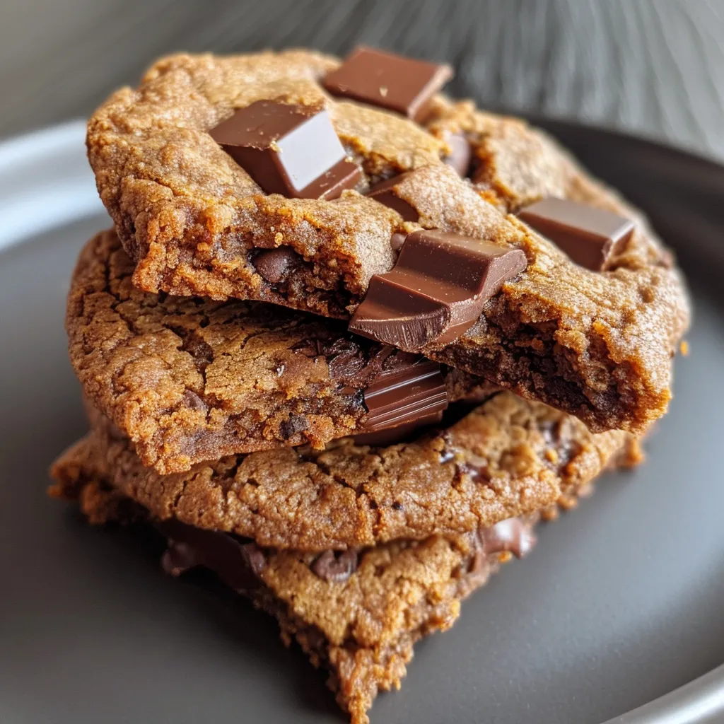 Side view photo of freshly baked gluten-free cookies on a plate.